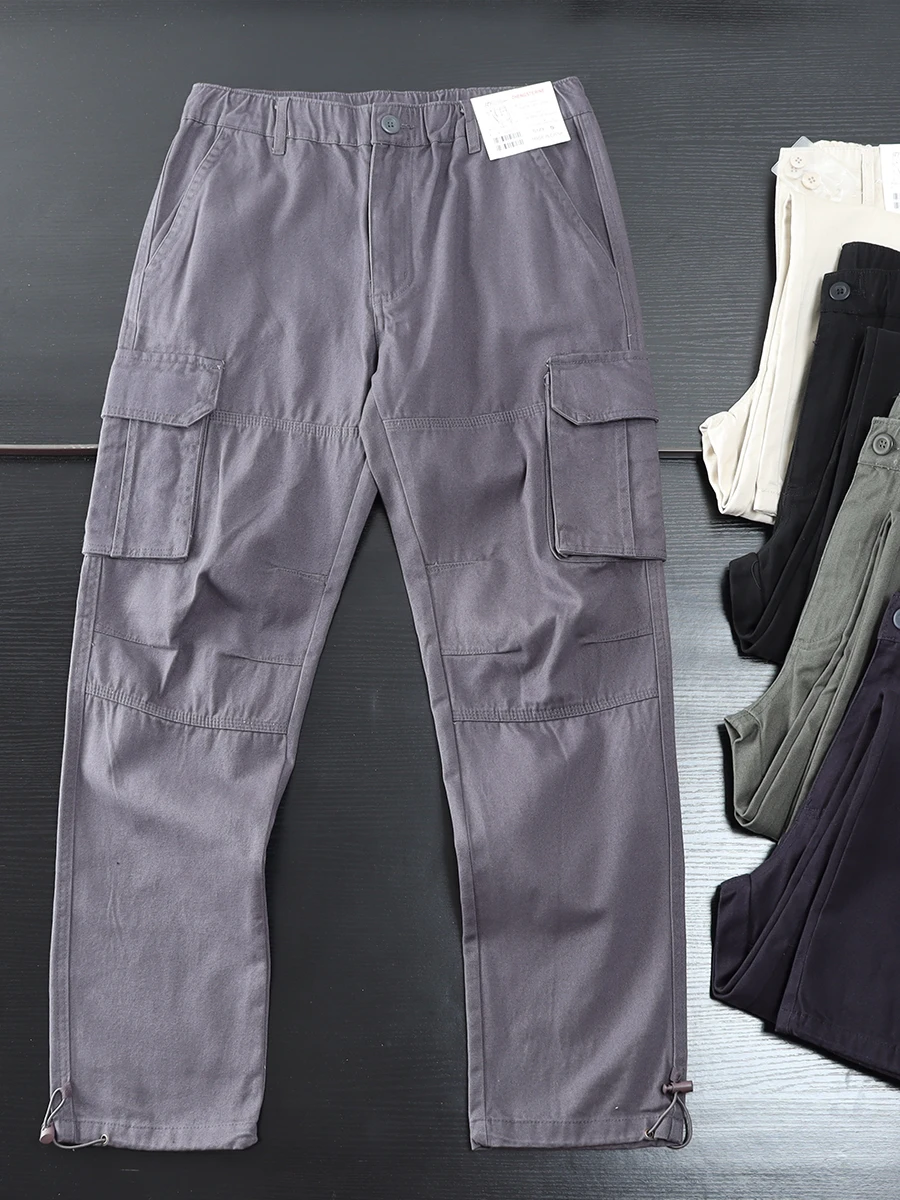 

Мужские повседневные брюки прямого кроя из хлопка для работы на открытом воздухе, с множеством карманов, весна-осень, модные