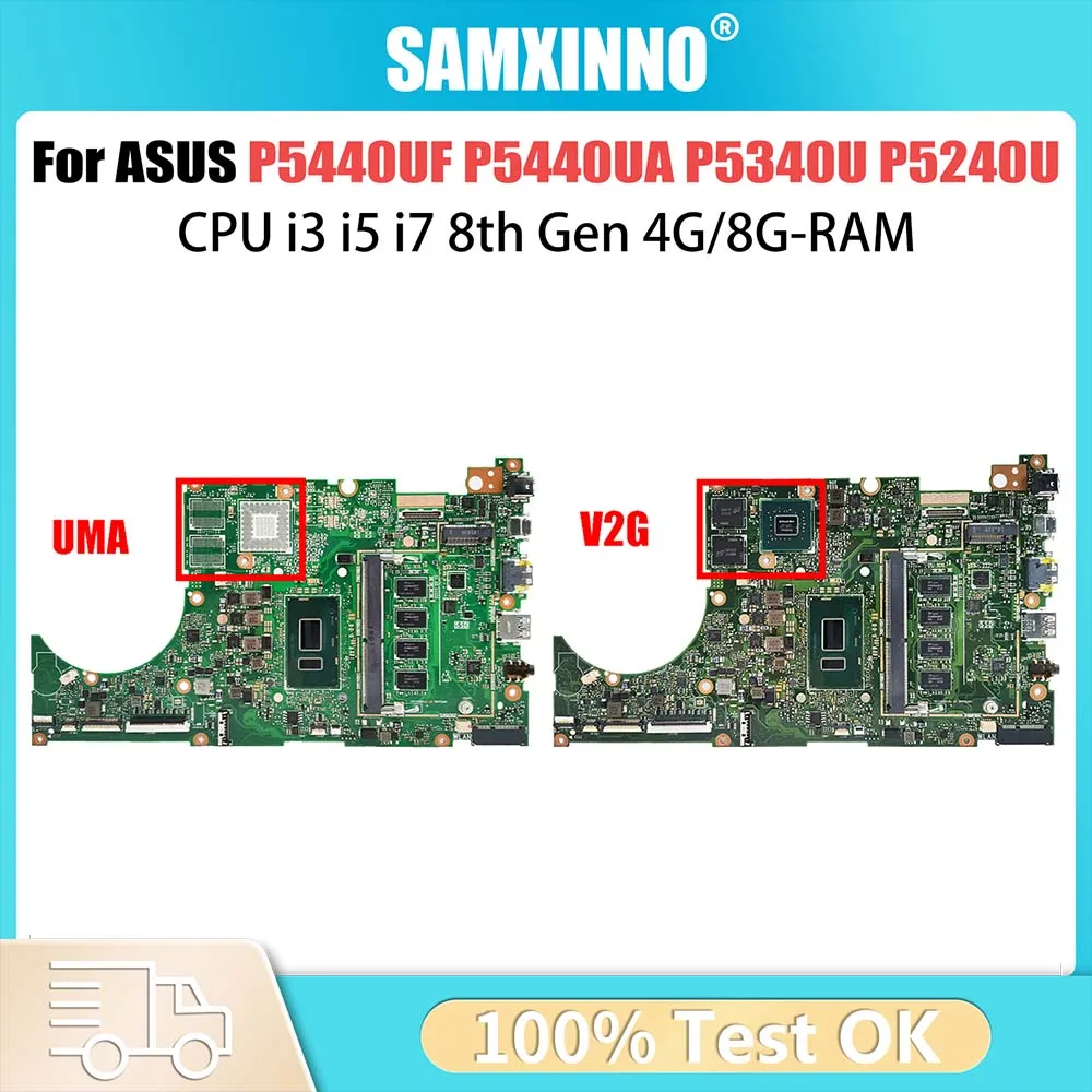 

P5440UF Материнская плата для ноутбука ASUS ExpertBook P5440UA P5340UF P5340UA P5240UF P5240UA P5440U i3 i5 i7 8th 4G/8G-RAM V2G