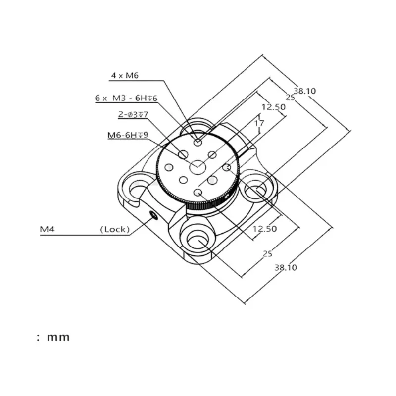 Manual Rotation Stage 360° Adjustable Optical Mount M6 Threads MARP-1