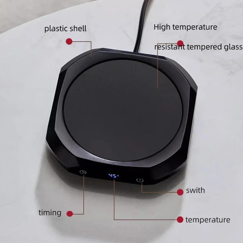 30W Cup Heater Coffee Mug Warmer Electric Hot Plate Heating Pad 3 Gear Temperature Warmer Coaster For Milk Tea Water 220V view 4