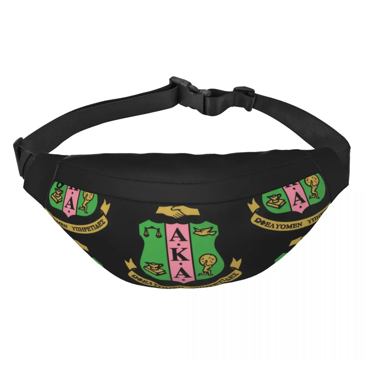 

AKA Sorority Unisex Waist Bag Multifunction Sling Crossbody Bags Chest Bags Short Trip Waist Pack