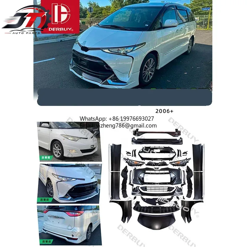 New style Car Accessories Body Kit for Toyota Estima 2006-2013 With Headlamps Front Lip Rear Side Skirts ABS Material Auto Body