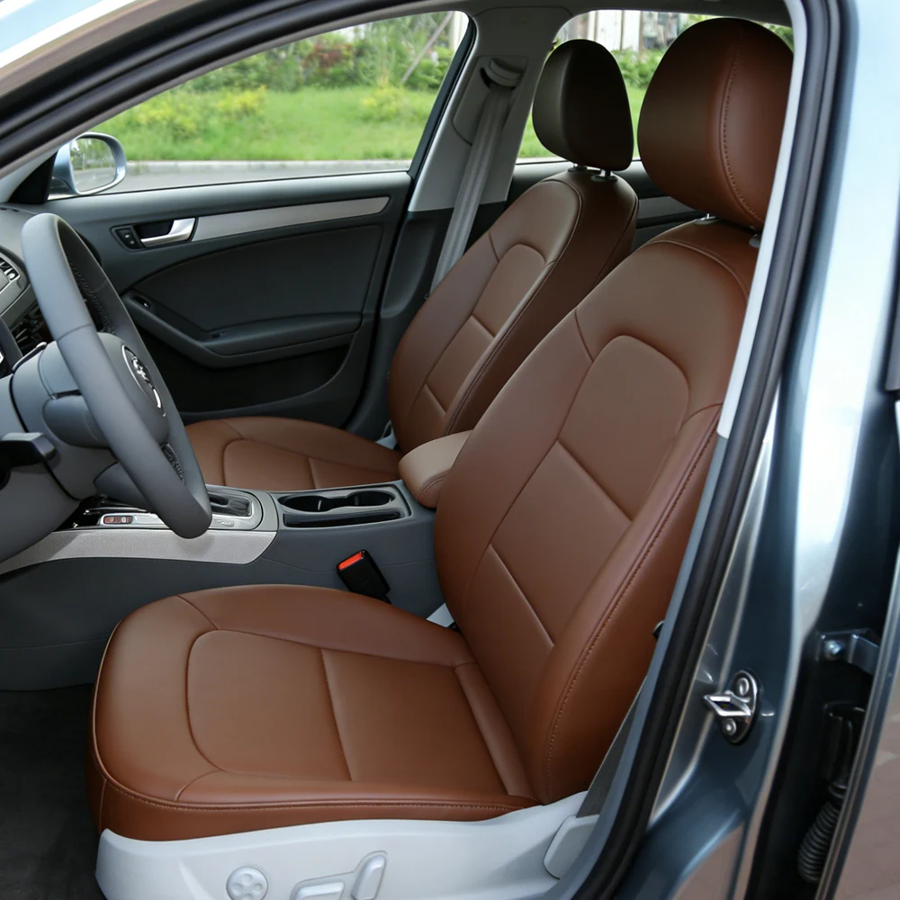 

Чехлы на сиденья автомобиля для Audi A4 B8 8K 2007-2016, полный комплект, из искусственной кожи, защитные накладки