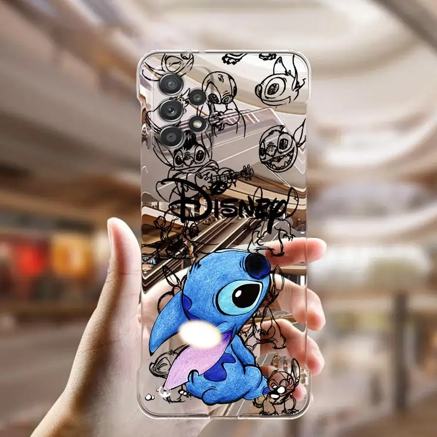 Stitch The Baby Disney Phone Case for Samsung Galaxy A14 A13 A23 A34 A52 A53 A54 A5 A51 A15 A24 A335 4G 5G Transparent funda