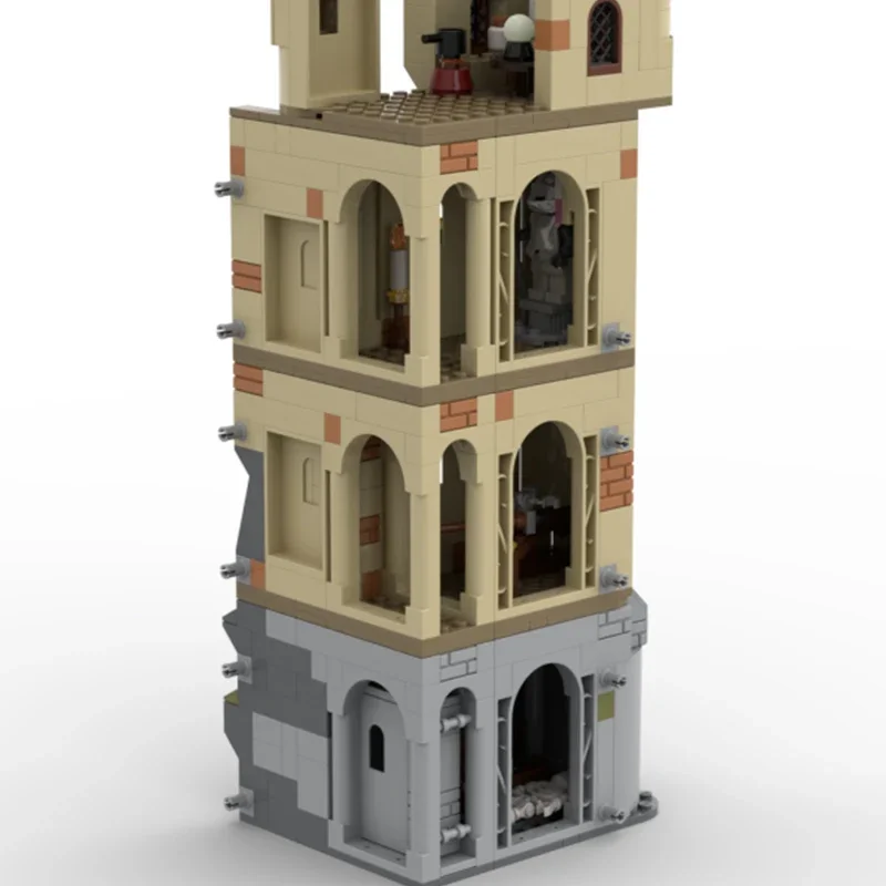 Modelo de película mágica, ladrillos de construcción MOC, galería larga, torre de esquina, tecnología Modular, regalos, vacaciones, montar, juguetes para niños, traje