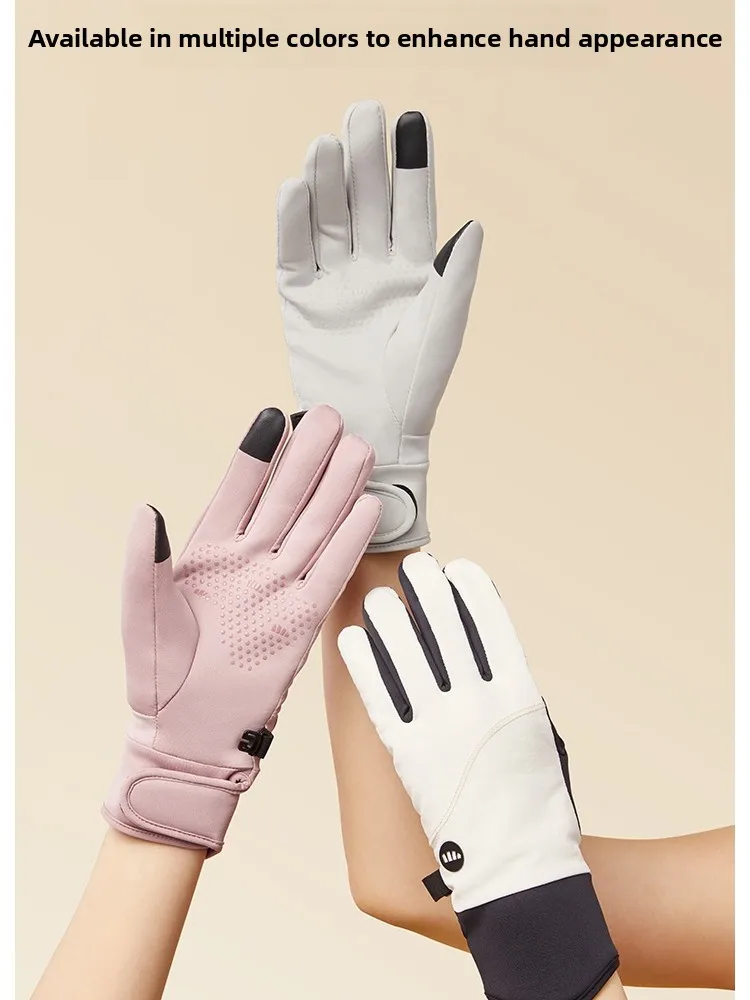 

Тонкие перчатки из бамбукового волокна с флисовой подкладкой для мужчин и женщин, сенсорные, ветрозащитные, водонепроницаемые, для езды на велосипеде, вождения, для пар