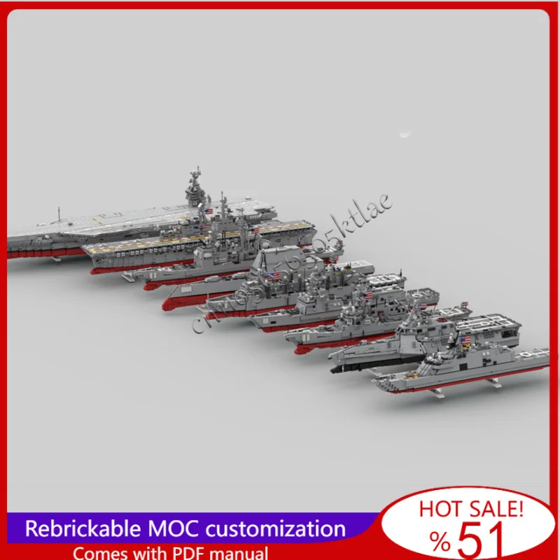 

15639 PCS MOC Battle Series Complete Aircraft Carrier Formation Building Model Custom Technology Creative Assembly Kids Toy Gift