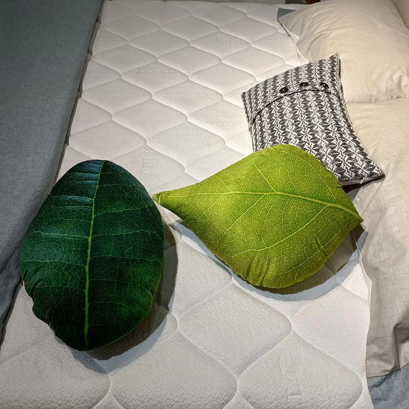 สีเขียวใบหมอน Plush จําลอง Soft Plant ตุ๊กตาเบาะ Monstera Maple Plushie Peluche โซฟาเก้าอี้ตกแต่งของขวัญ