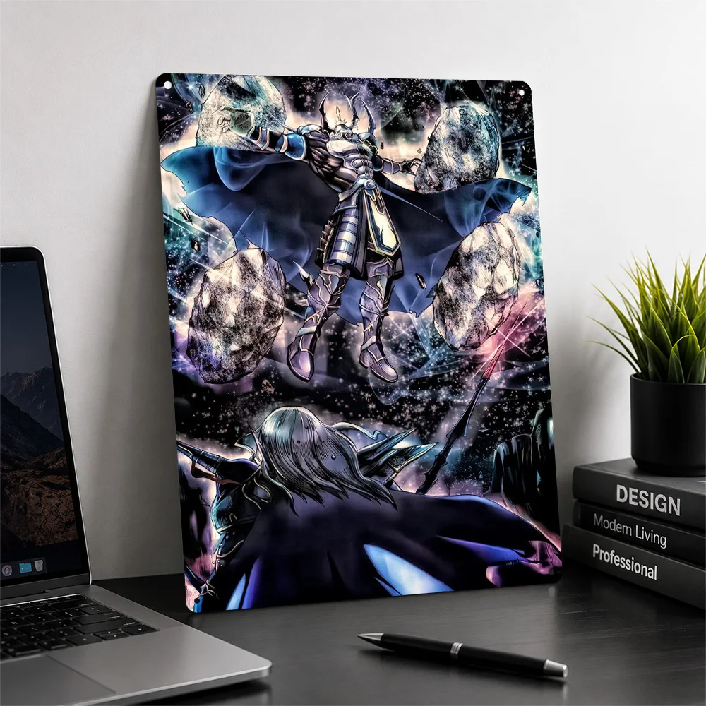 Fantasy Battle in Space Personalized 3D Textured Metal Poster Wall Art Vintage Tin Signs for Luxury Decoration Home Decorations