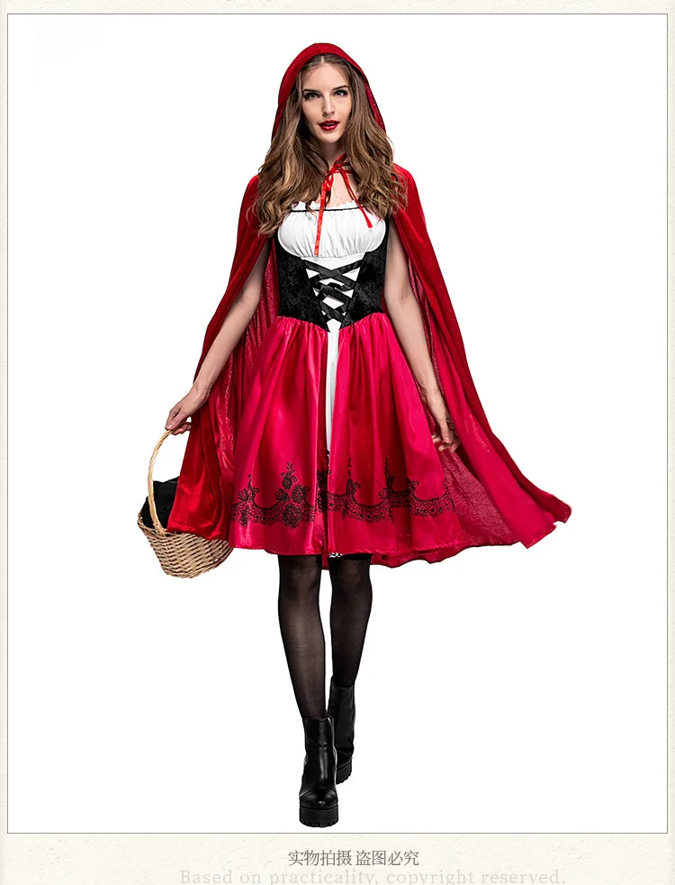 Erwachsene Cosplay Party Kostüm Rotkäppchen Halloween Europäischen Stil Empfohlenes Outfit für Erwachsene