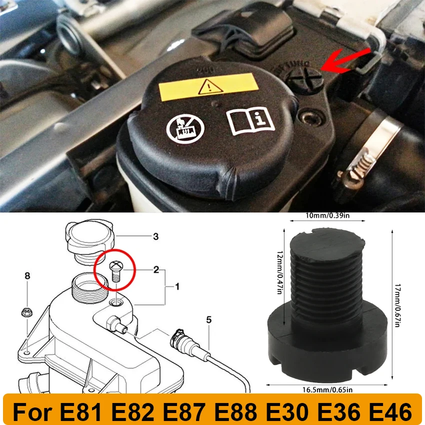 10PCS For BMW E81 E82 E87 E88 E30 E36 E46 E90 E91 Car Radiator Hose Vent Coolant Expansion Tank Bleeder Screw Clips 17111712788