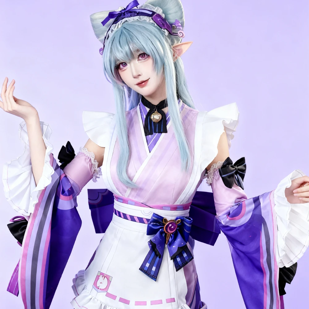 게임 Genshin Impact Yumemizuki Mizuki 코스프레 의상 자카드 패브릭 애니메이션 가발 중국 정장 할로윈 크리스마스 파티 여성용