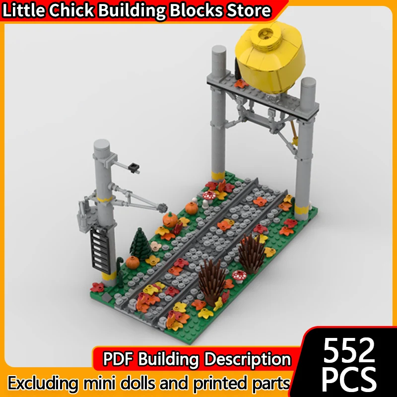 

Модель City Street View MOC, строительные кирпичи, сельская японская железная дорога, модульная технология, детские праздничные подарки, сборка игрушек, костюм