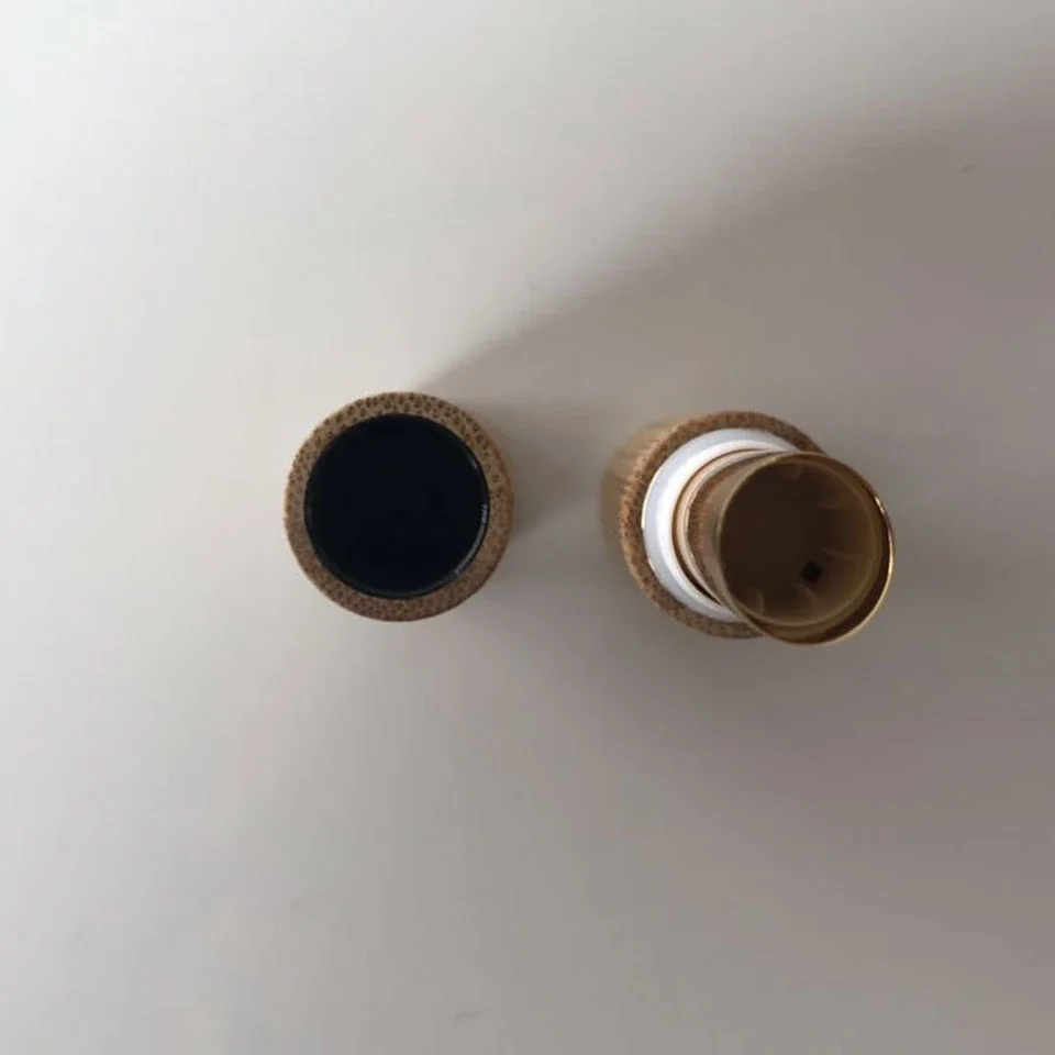 4g 10 pçs/lote eco amigável grau superior ouro prata torção até tubo de batom de bambu bálsamo labial diy vazio recipiente de batom de alta qualidade