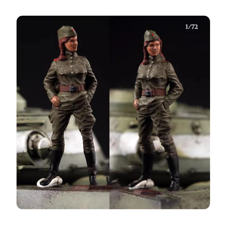 

Масштабная модель 1:72 из смолы: советская женщина-офицер (солдат) для сцен с танками и вертолетами, коллекционная, декоративная, для демонстрации