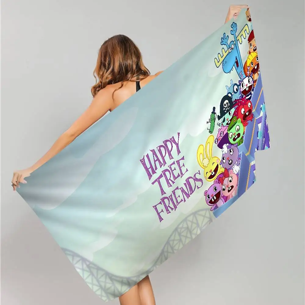 Classic H-Happy T-Tree F-Friends Microfiber Beach Towel Absorbent Quick dry Soft Yoga Swimming Resort Mountain Climbing Towel