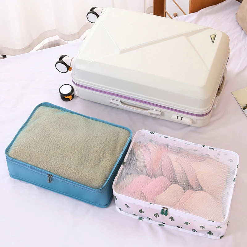 High Quality Travel Organizer Bags for Suitcase Luggage Divided Packing Cubes Shoes Pouch Underwear Clothes Storage Bags Set