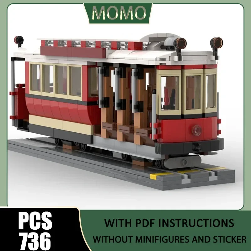 Railway Train Model Moc Building Blocks San Francisco​​​​​​​ Cable Car Model Technology Brick Assembly Construction Toys Holiday