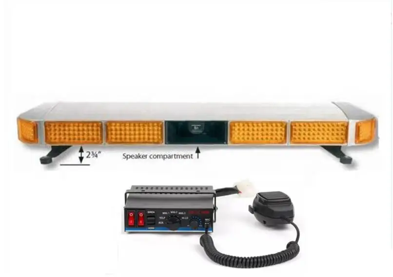 120cm Car Emergency light bar Police Warning light Fire ambulance bar light+100W Siren Amplifier with microphone,waterproof