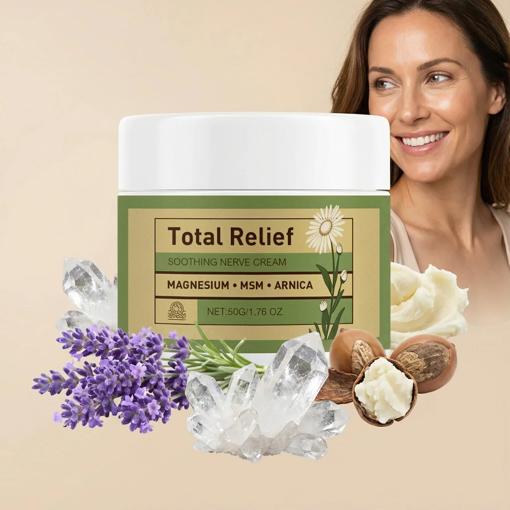50G Nerve Cream Magnesium MSM&Arnica Formula for Muscle Tension Fatigue Deep Hydrating Body Cream for All Skin Type Non-Greasy