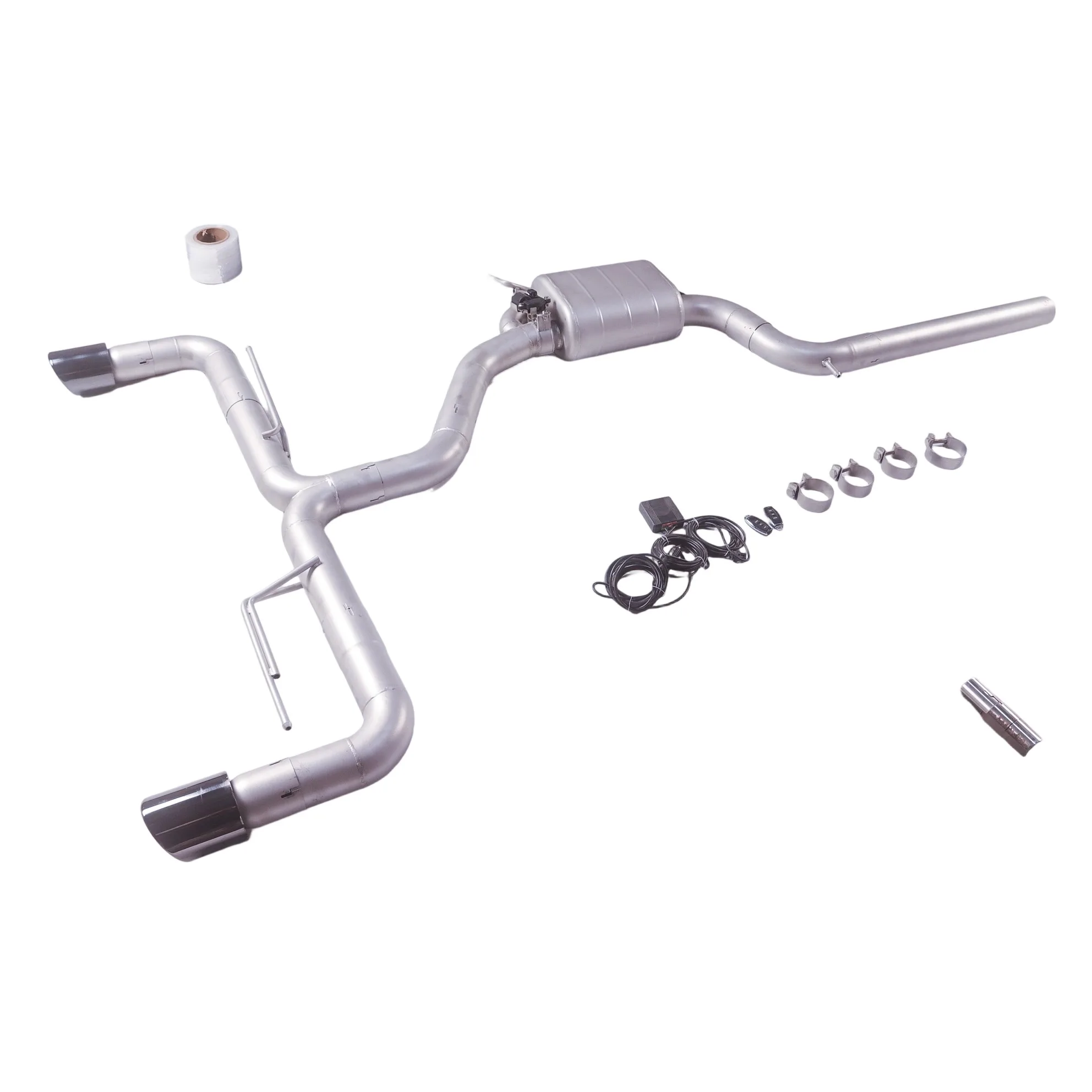 

Suitable for Golf 8 2.0T Catback 304 stainless steel exhaust system valve muffler dual outlet tips