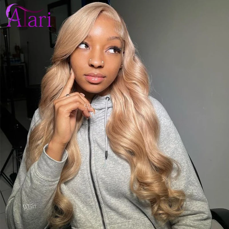 Transparent Matt gold 13x6 Lace Frontal Human Hair Wigs Brazilian Honey Blonde 13x4 Lace Front Wig for Black Women Pre Plucked