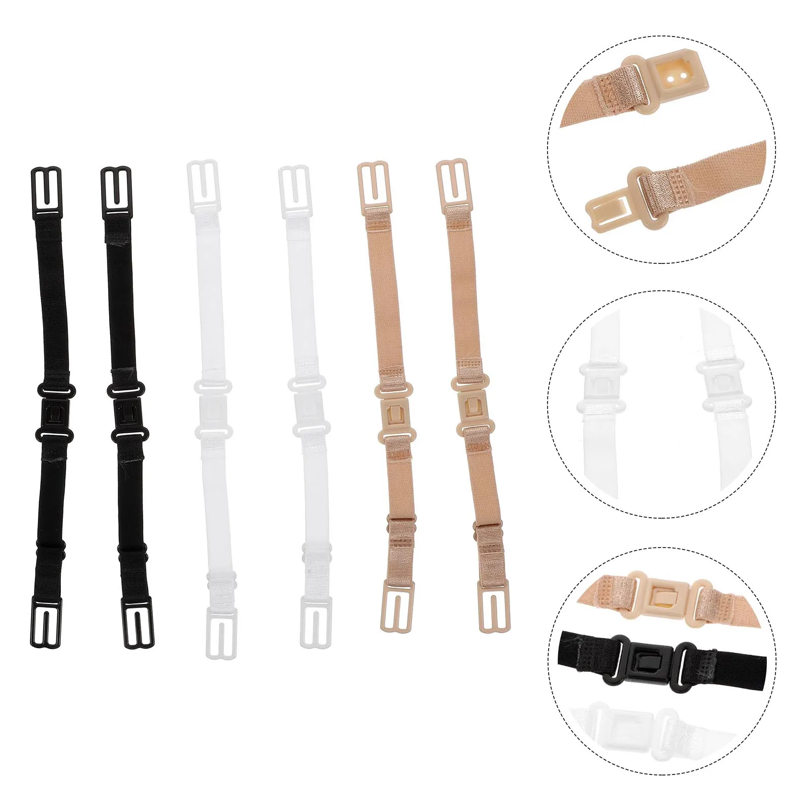 

6 Pcs Shoulder Strap Buckle Adjustable Belts for Women Sports Bra Bras Non-slip Cushion Nylon Bralette Fitness