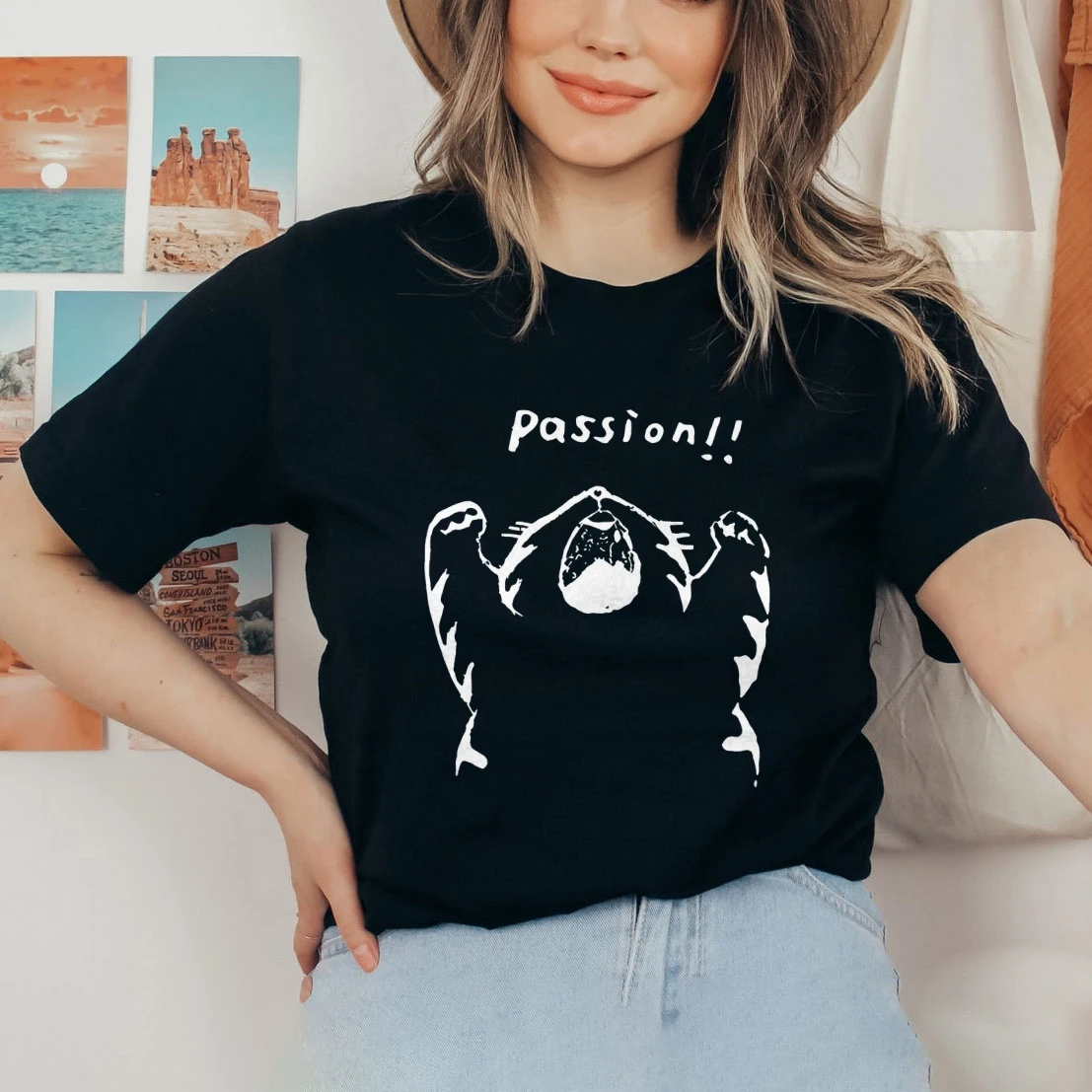 

Футболка с рисунком Cute Cat Passion Positive, уличная футболка унисекс, летняя повседневная одежда для женщин и мужчин, модные летние топы