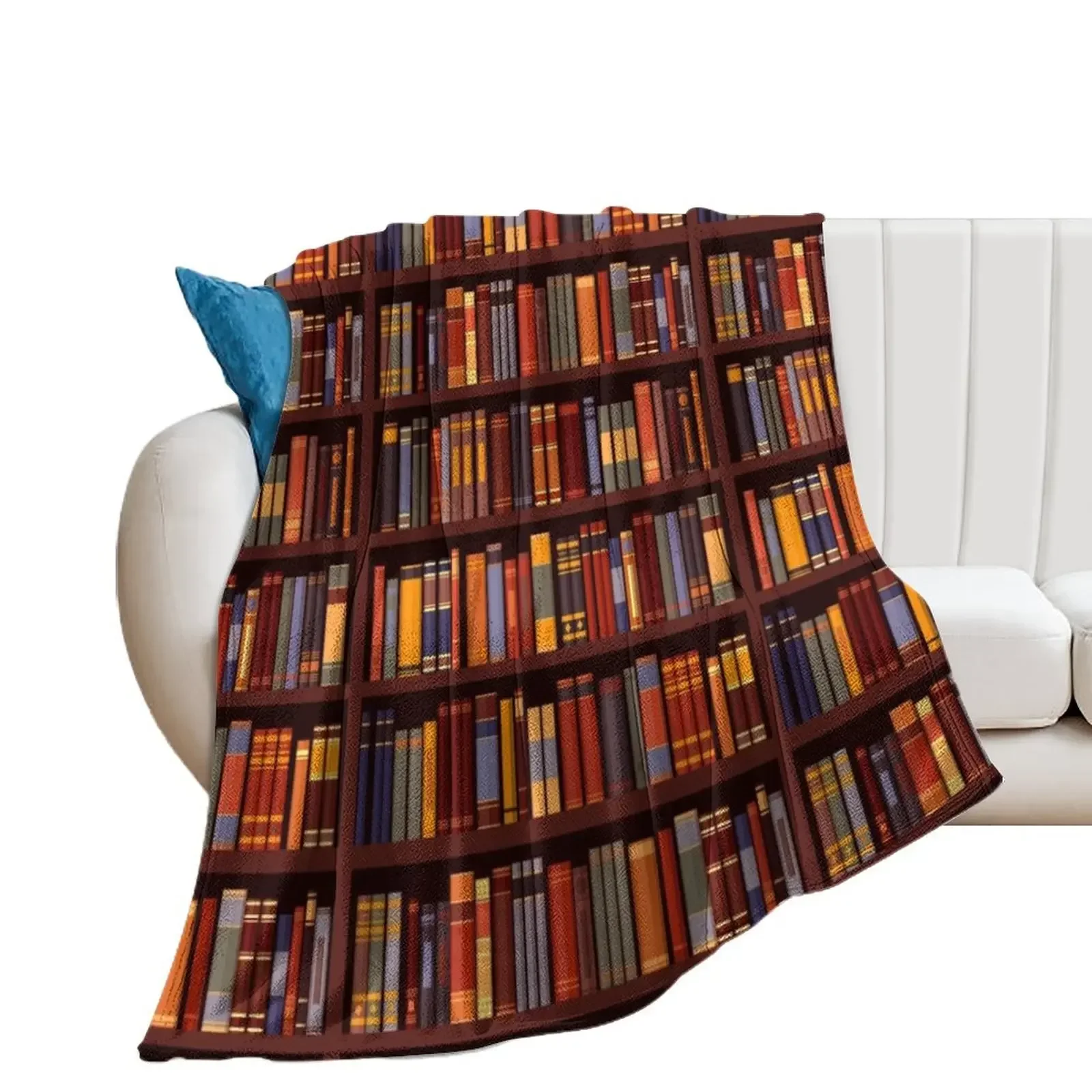 

vintage bookshelf Bookworm Antique book library Throw Blanket Sofa Decorative Throw Weighted Winter beds Blankets