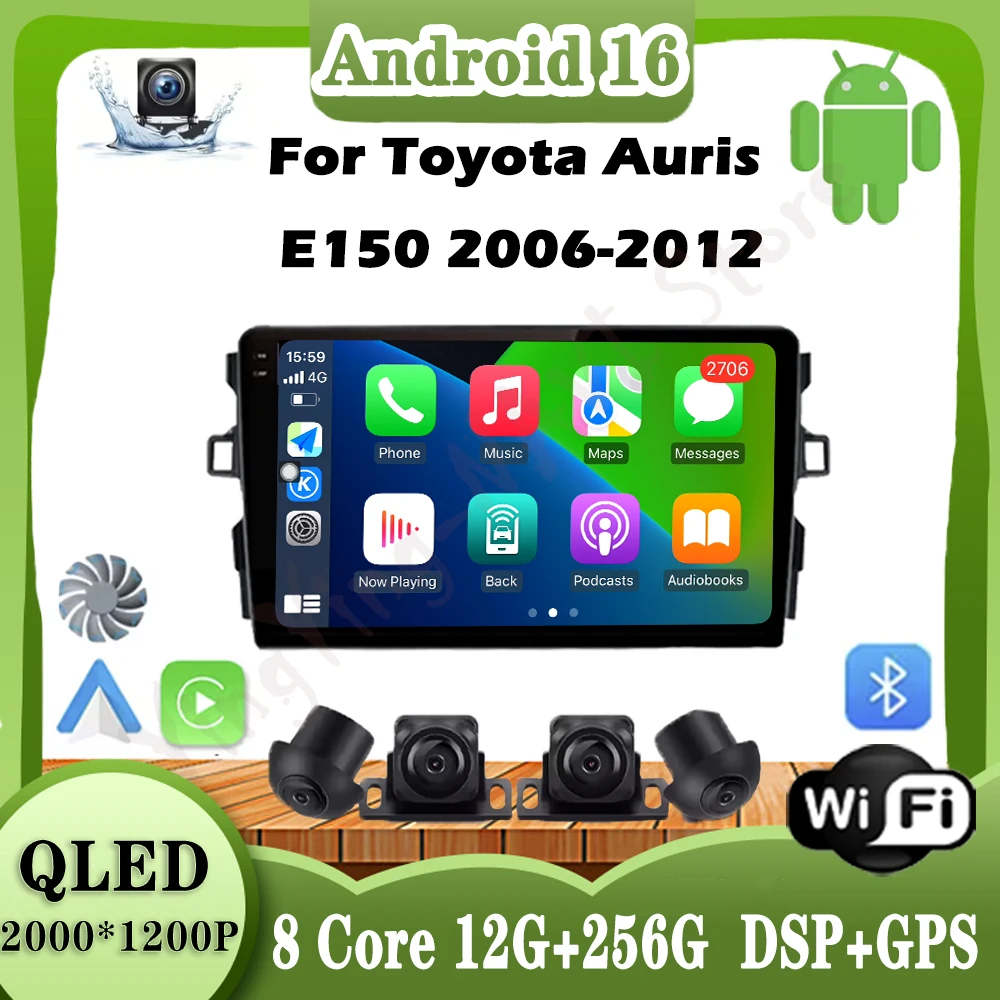 

Для Toyota Auris E150 2006-2012 беспроводной Carplay автомобильный радиоприемник GPS навигация мультимедийный видеоплеер аудио головное устройство инструменты