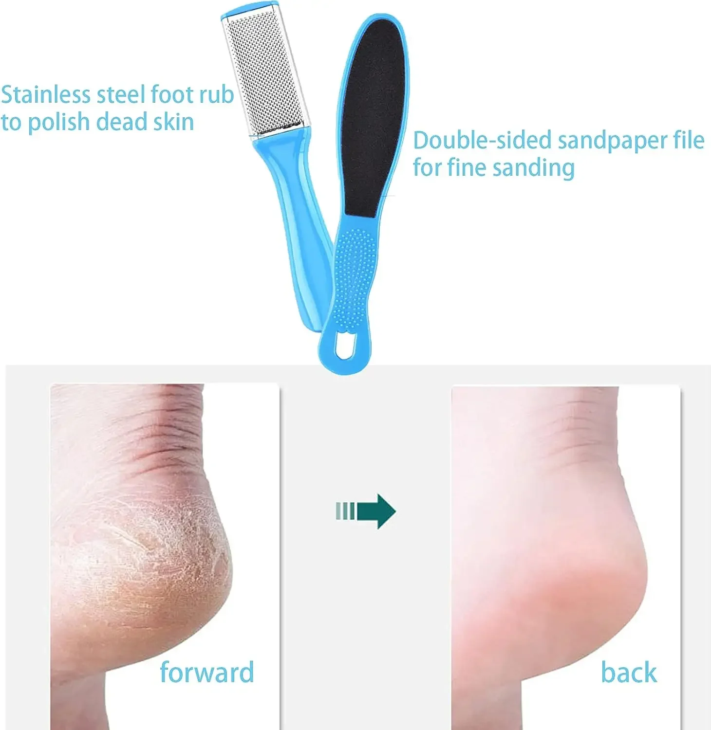 8 قطعة مجموعة القدم الأخطبوط عين السمكة التقشير كعب مبراة كعب تشنج كعب تشنج كعب الكراك إزالة الملفات كعب وحيد