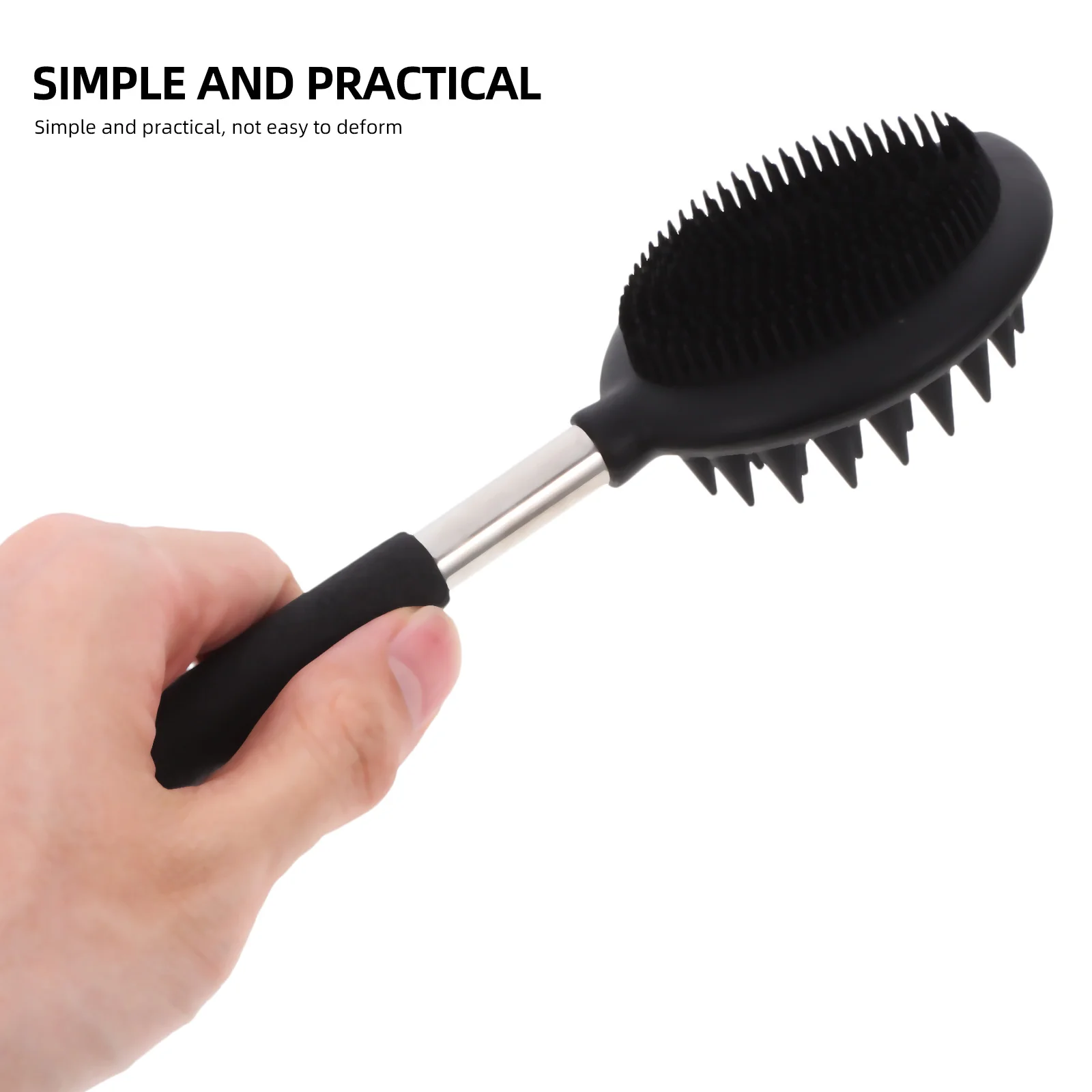 

Long Handle Silicone Body Scrubber Shower Bath Brush for Back Cleaning Exfoliating Massaging Bathing Tool Comfortable Non-Deform