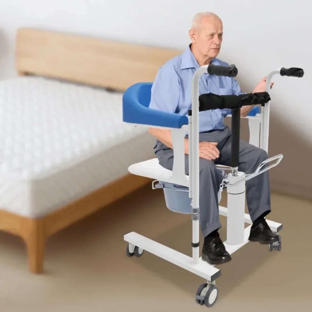 Elderly Shower Chair with Wheels Elderly Transfer Chair Portable Elderly Toilet Chair Lift Chair for Patient Transfers