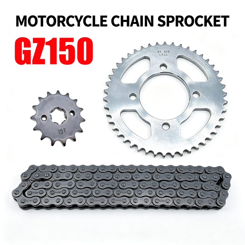 Motorcycle Chain Sprocket Kit for Qingqi Haojue Suzuki Jingcheng for GZ125HS GZ150-A-E QJ150 428H-116L 43T/13T Transmission Kit