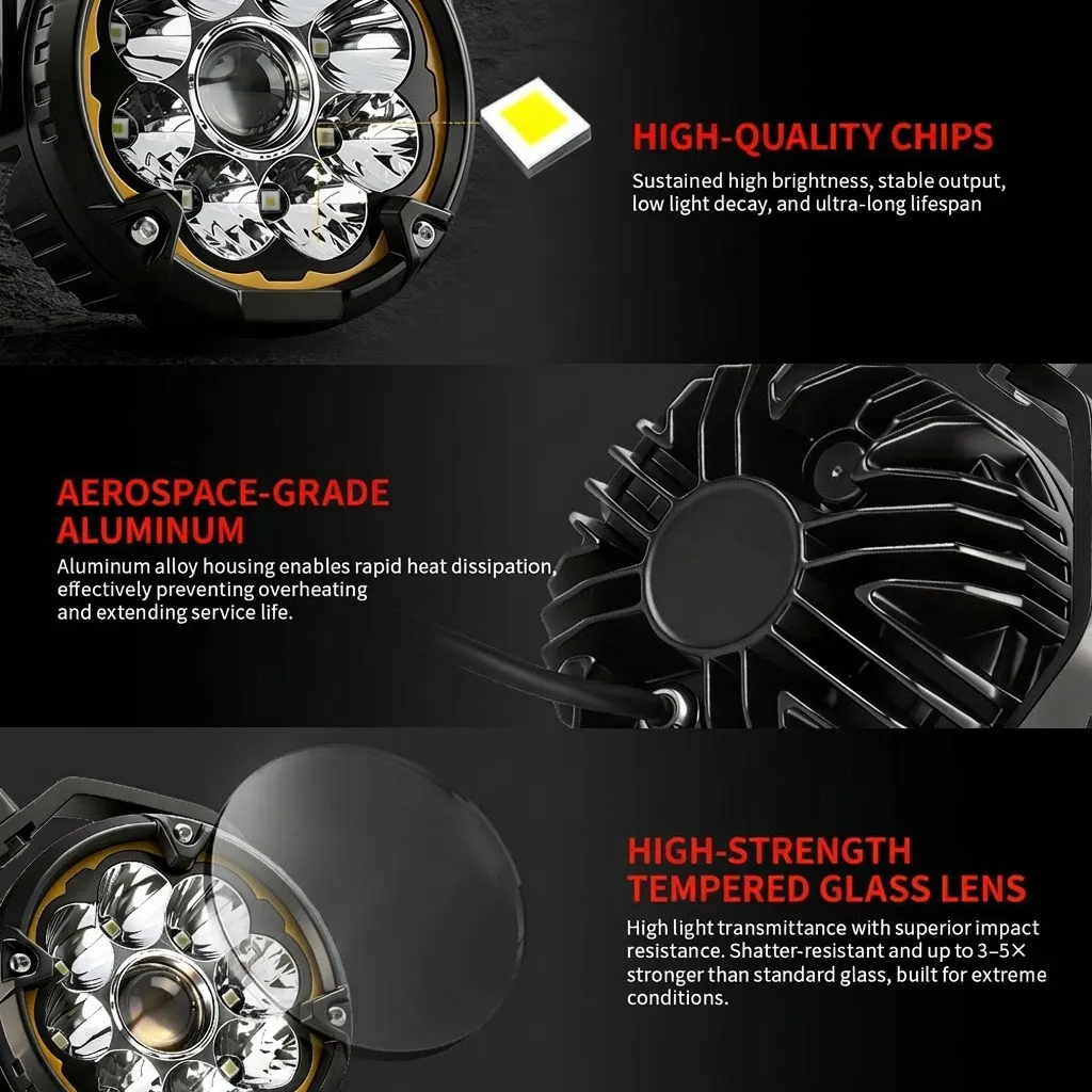 Super Bright 5 Inch Round Spot Auxiliary Lights 160W Mini Auxiliary Driving Lights For Motorcycle