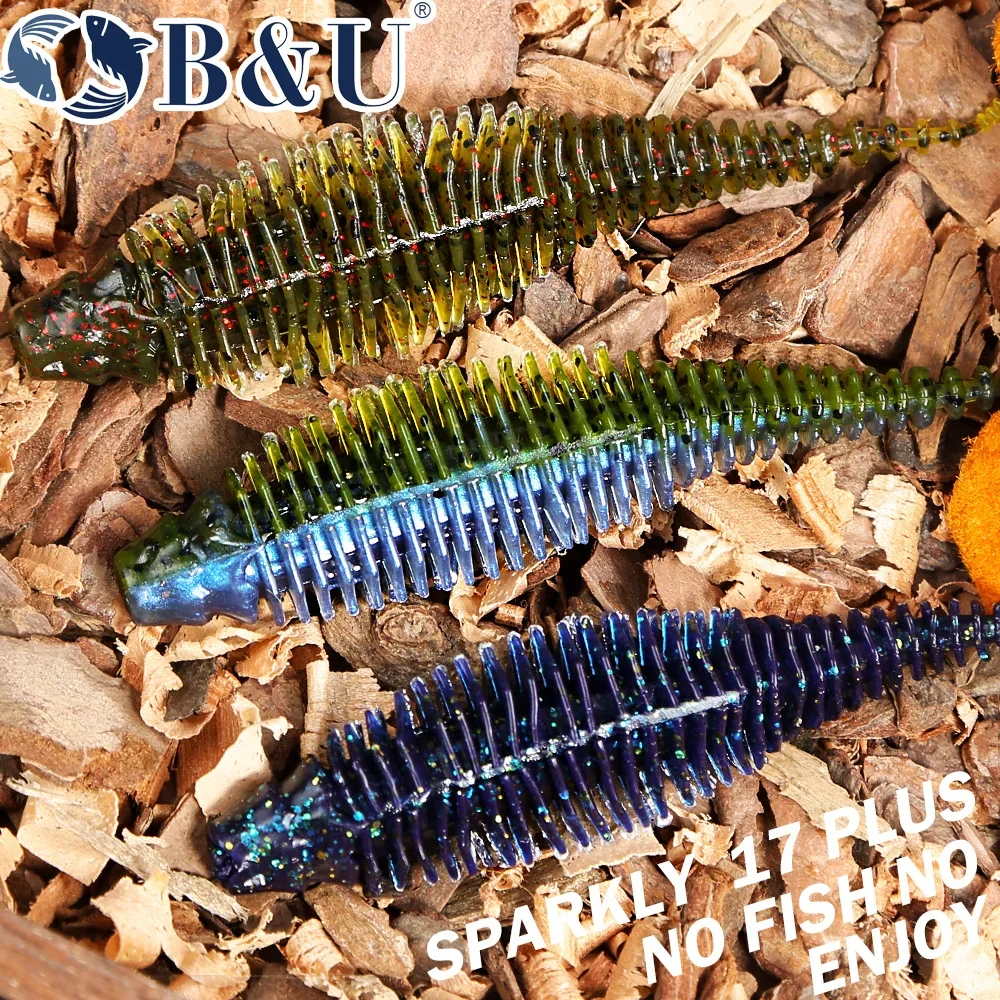 B & U 5 قطعة 11.4 سنتيمتر السباحة دودة الطعم سينكو أحمق عصا لينة السحر ل جثم باس الصيد إغراء قطرة تلاعب لينة الطعم دودة الطعوم #6