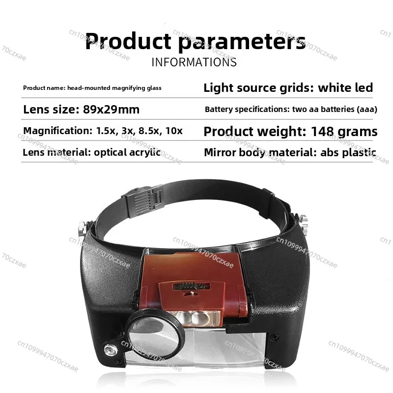 Head Magnifying Glass with Light Repair Tool