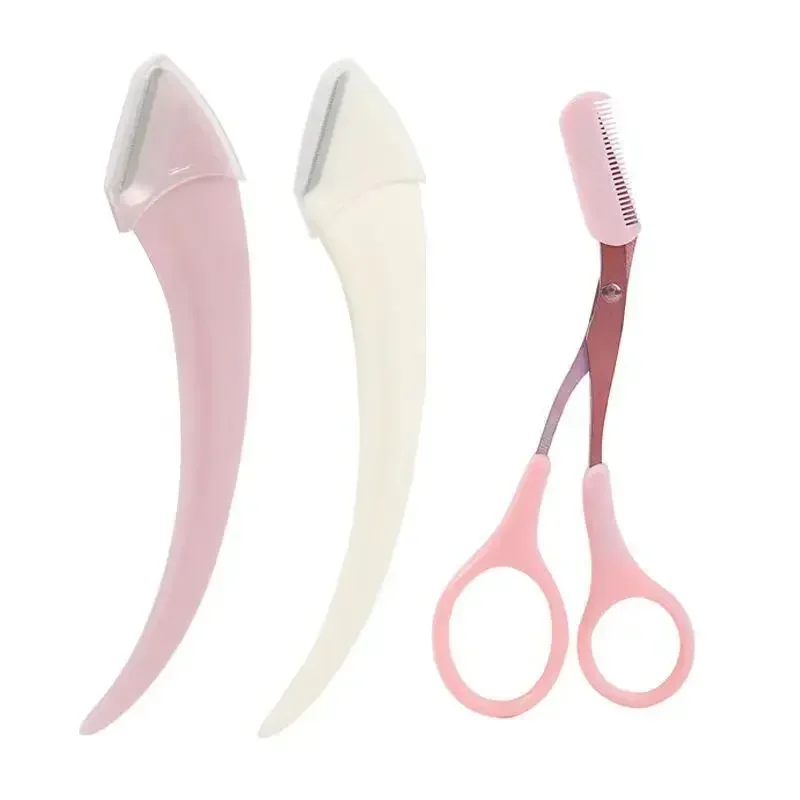 Eyebrow Trimming Knife Eyebrow Face Razor For Women Professional Eyebrow Scissors With Comb Brow Trimmer Scraper Accessories