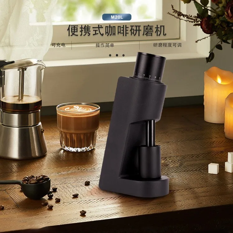 Single Dose Electric Coffee Grinder 38mm 6-Core Conical Burr Stepless Adjustment Low Retention Cold Grind Home Espresso Mill