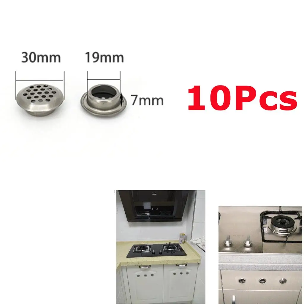 10Pcs Stainless Steel Round Cabinet Air Perforated Hole Louver