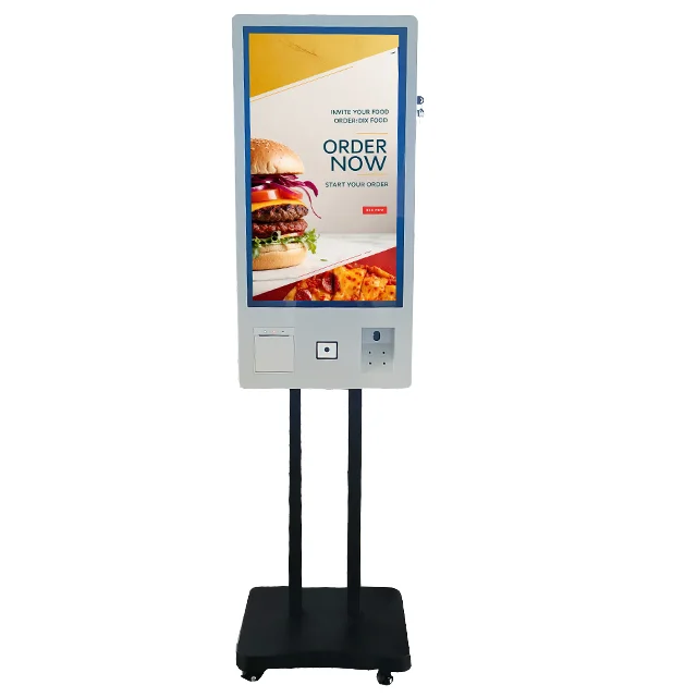 

32-Inch Touch Screen Restaurant Self-Service Ordering & Checkout Kiosk with Floor-Standing Design for Indoor Use