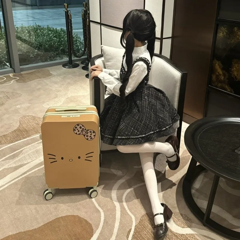 

Kawaii Hello Kitty Sanrio Student Cute Cartoon Large Capacity Suitcase Children Travel Board Box Storage Box Gift for Kids