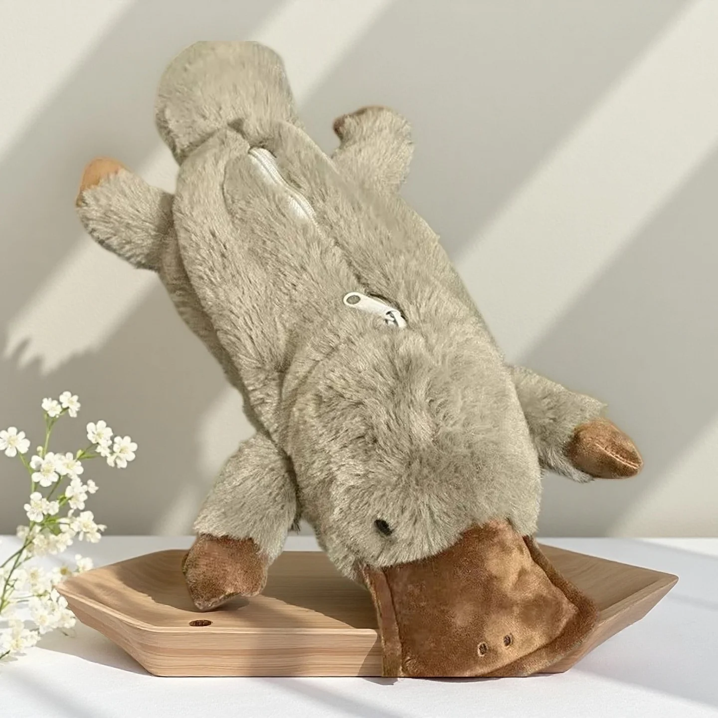 *Hot Sale Cute Platypus Pencil Case Cosmetic Bag Plush Pen Pouch Large Capacity Storage Bag School Supplies Stationery Box