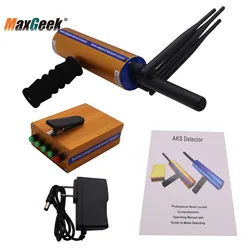 Maxgeek High Sensitive AKS Metal Detector a lungo raggio argento rame Gold Hunt Treasure Find con tre antenne