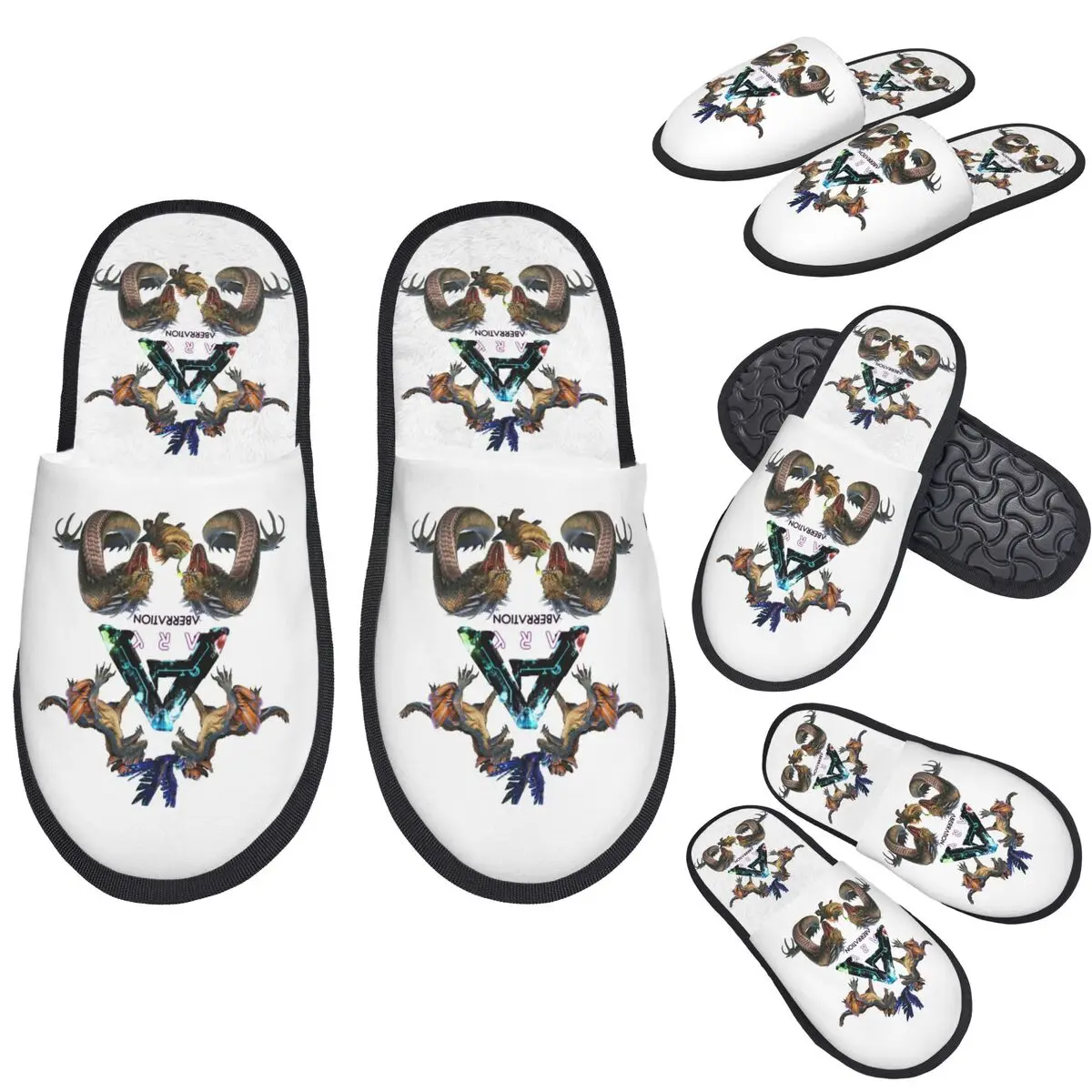 Custom Ark Survival Evolved Aberration Slippers Memory Foam Warm Soft Women House Slipper Bedroom Fluffy Shoes