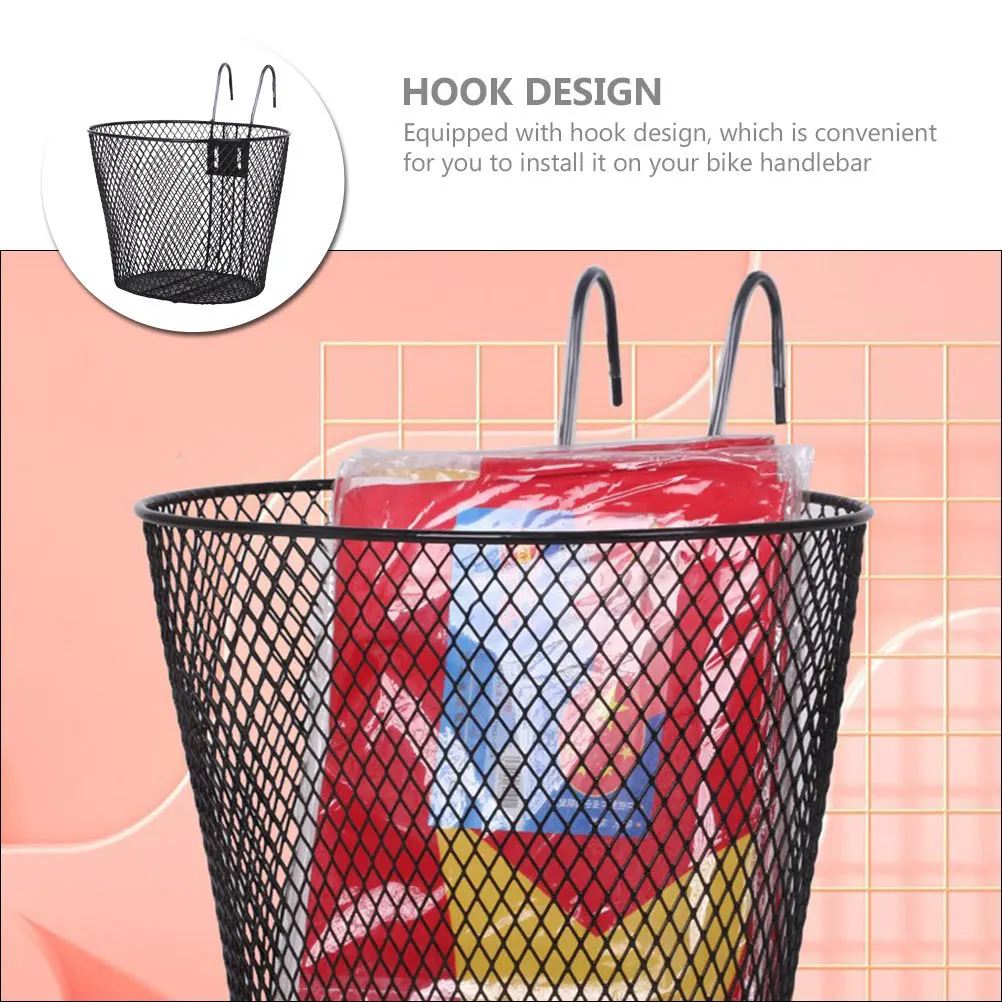 

Прочная железная велосипедная корзина с передним креплением, прочная съемная корзина на руль для скутера, велосипедные аксессуары, утолщенный металл
