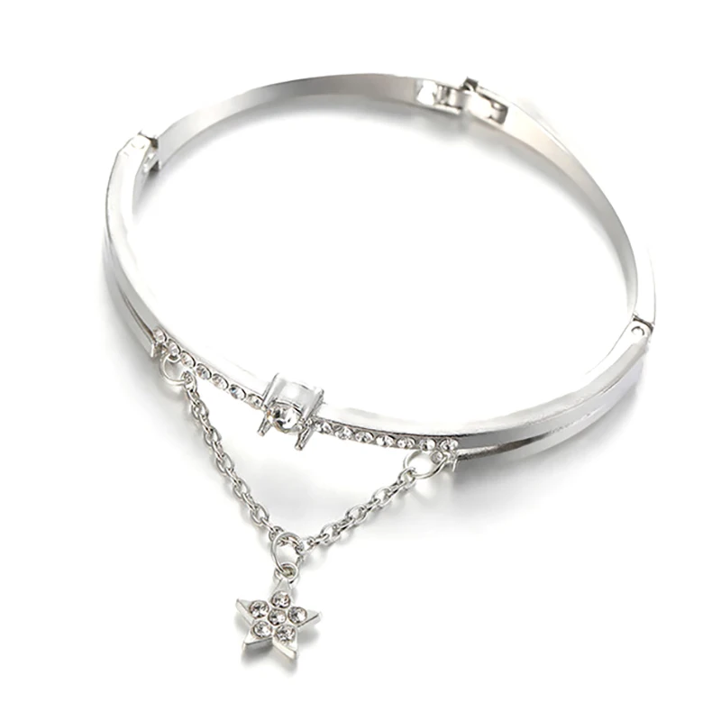 2025 جديد مجوهرات فاخرة أساور وأساور من الفولاذ المقاوم للصدأ أنثى القلب إلى الأبد الحب سوار Charm للنساء هدايا #5