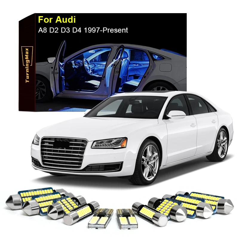 

Canbus Interior Lighting LED Bulbs Kit For Audi A8 D2 D3 D4 1997-Now Trunk Dome Reading Map Indoor Lamps Lights Car Accessories