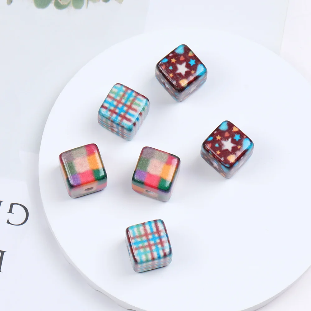 

Cordial Design 100Pcs 16*16MM DIY Beads Making/Hand Made/Cube Shape/Jewelry Findings & Components/Print Effect/Acrylic #17873