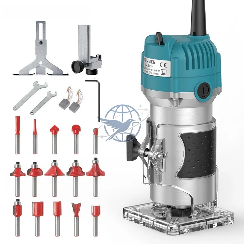 Electric woodworking tools engraving opening and slotting, chamfering, bakelite milling electric trimming machine